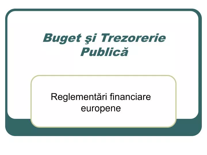 buget i trezorerie public