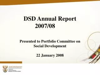 DSD Annual Report 2007/08