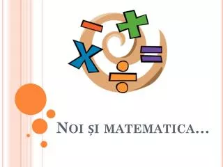 noi i matematica