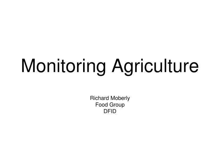 monitoring agriculture