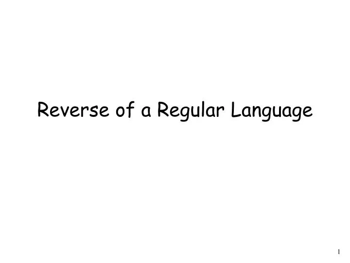 reverse of a regular language