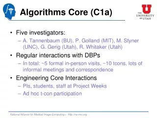 Algorithms Core (C1a)