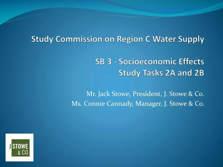 study commission on region c water supply sb 3 socioeconomic effects study tasks 2a and 2b