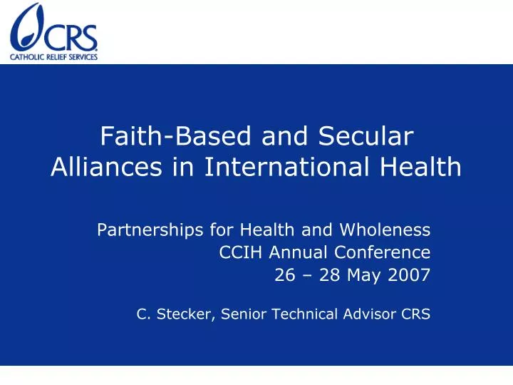 faith based and secular alliances in international health