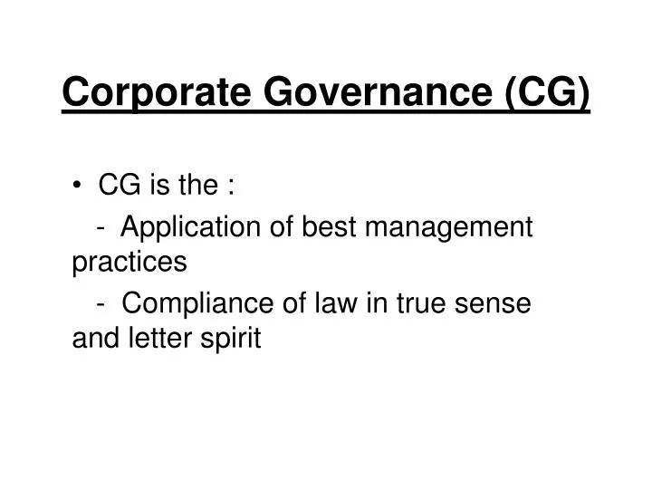 corporate governance cg