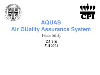 AQUAS Air QUality Assurance System
