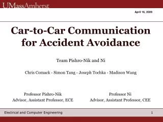 Car-to-Car Communication for Accident Avoidance