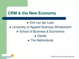 CRM &amp; the New Economy