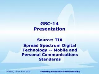 GSC-14 Presentation