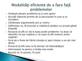 modalit i eficiente de a face fa problemelor
