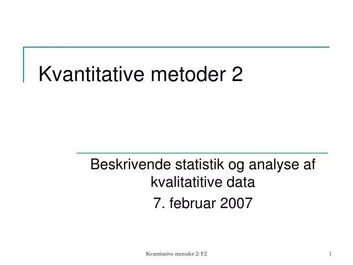 kvantitative metoder 2