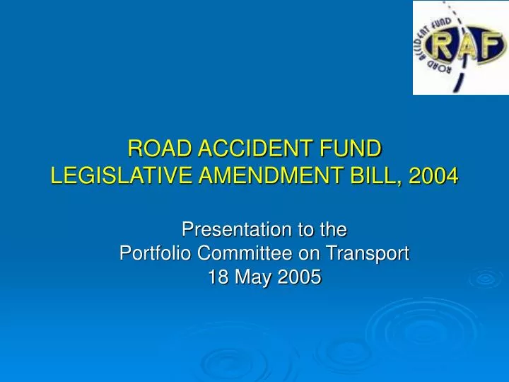 road accident fund legislative amendment bill 2004