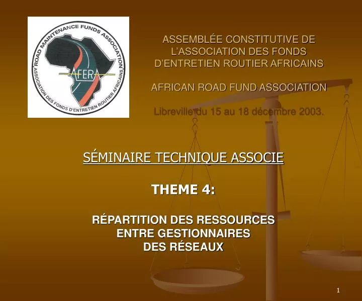 s minaire technique associe theme 4 r partition des ressources entre gestionnaires des r seaux