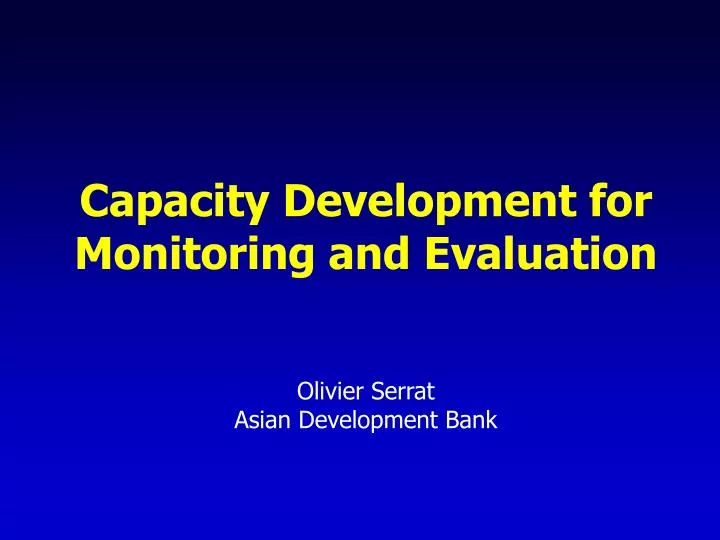 capacity development for monitoring and evaluation