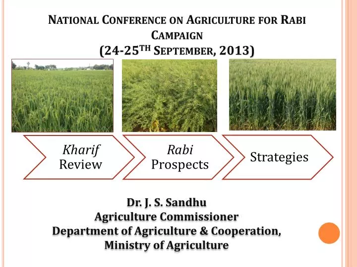 national conference on agriculture for rabi campaign 24 25 th september 2013