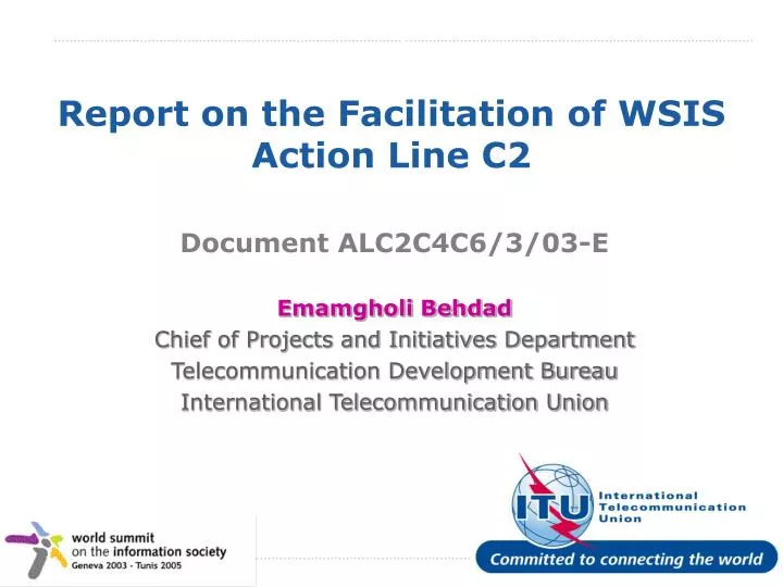 report on the facilitation of wsis action line c2