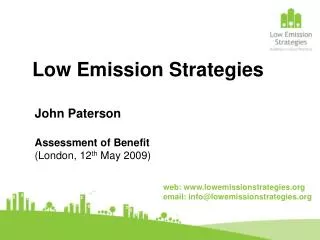 Low Emission Strategies