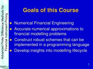 Goals of this Course
