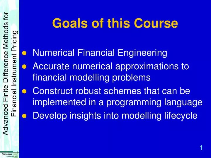 goals of this course