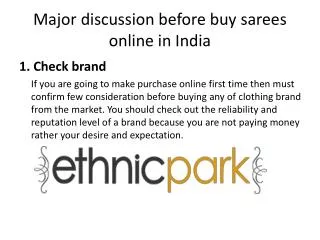 Major discussion before buy sarees online in India