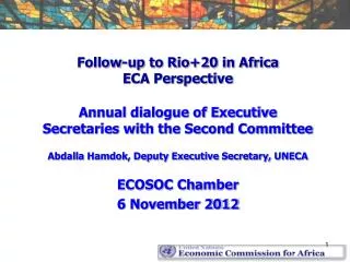 Follow-up to Rio+20 in Africa ECA Perspective