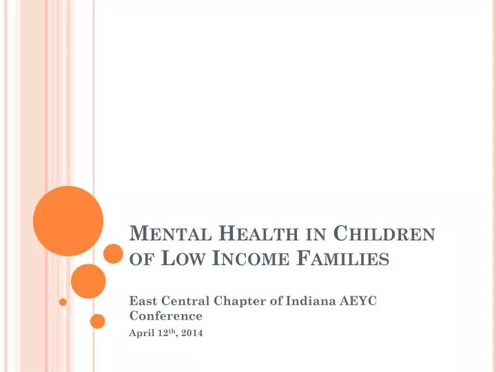 mental health in children of low income families