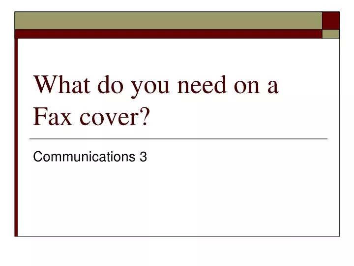 what do you need on a fax cover