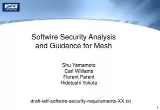 Softwire Security Analysis and Guidance for Mesh