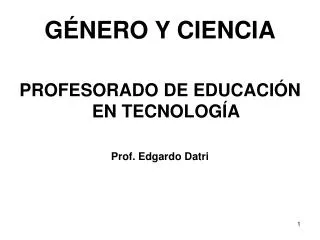 g nero y ciencia