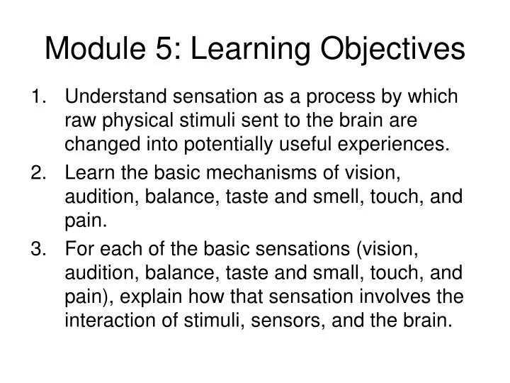 module 5 learning objectives