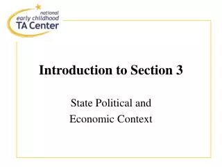 Introduction to Section 3