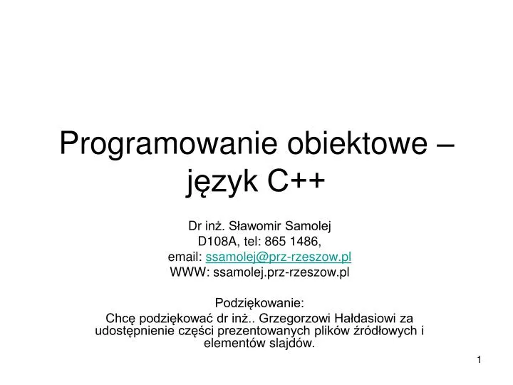 programowanie obiektowe j zyk c