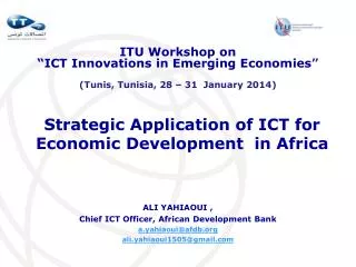 Strategic Application of ICT for Economic Development in Africa