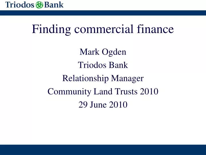 finding commercial finance