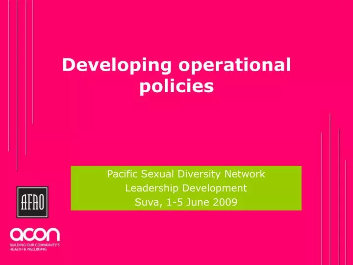 developing operational policies