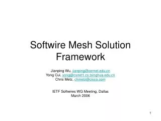Softwire Mesh Solution Framework