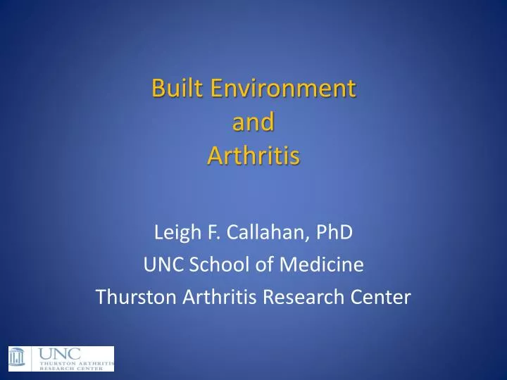 built environment and arthritis