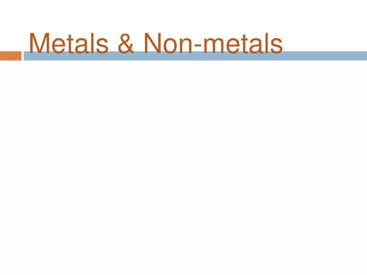 metals non metals