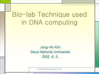 Bio-lab Technique used in DNA computing