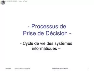 processus de prise de d cision