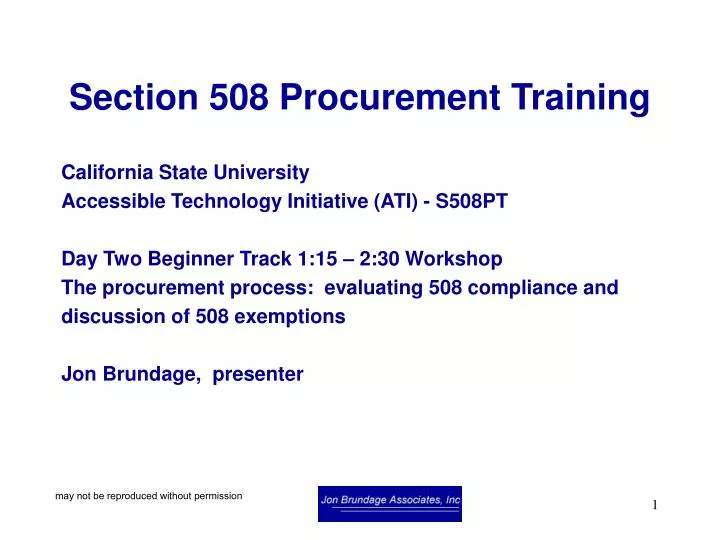 section 508 procurement training