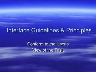 Interface Guidelines &amp; Principles