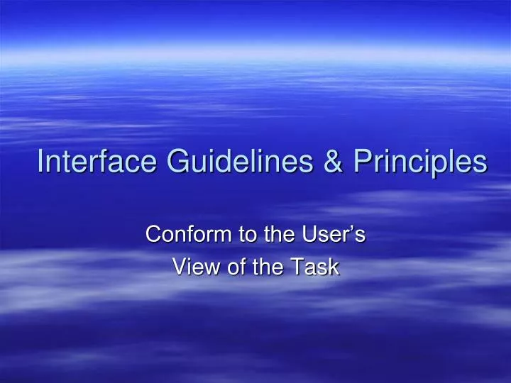 interface guidelines principles