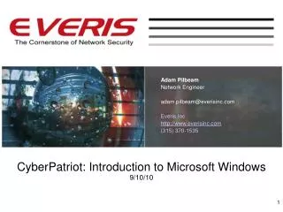 CyberPatriot: Introduction to Microsoft Windows 9/10/10