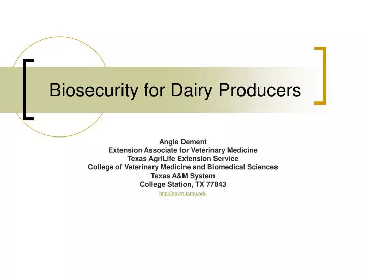 biosecurity for dairy producers