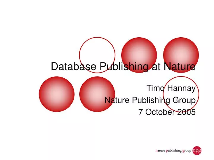 database publishing at nature