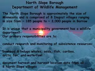 North Slope Borough Department of Wildlife Management