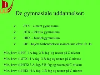 de gymnasiale uddannelser