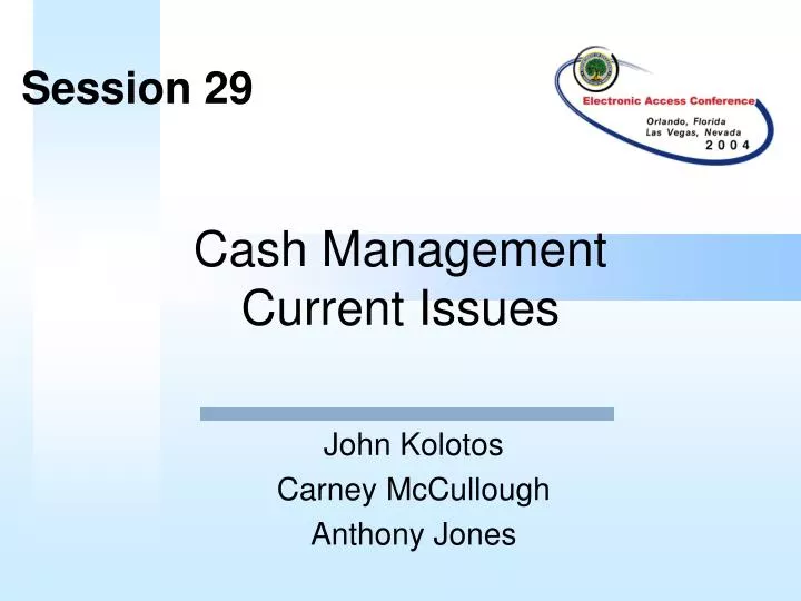 cash management current issues