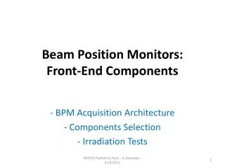 Beam Position Monitors: Front-End Components